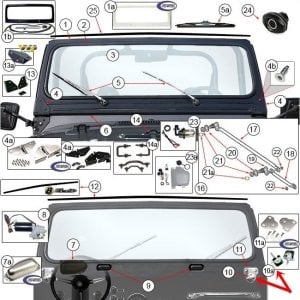 1976-1986 JEEP CJ ÖN CAM ÇERÇEVESİ İÇ KELEBEK SETİ (2 ADET) PASLANMAZ ÇELİK