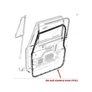 KAPI FİTİLİ KOMPLE 1976-1995 JEEP CJ7 - CJ8  /  WRANGLER YJ  SAĞ TARAF