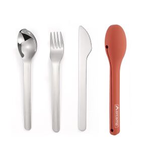 ORCAMP ÇATAL KAŞIK BIÇAK SEYEHAT SETİ TURUNCU