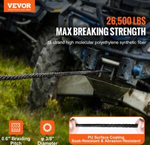 VEVOR VİNÇ SENTETİK HALATI 3/8 X 100FT