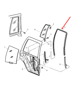 ARKA SOL KAPI CAM ETRAFI FİTİL 1999-2004 GRAND CHEROKEE
