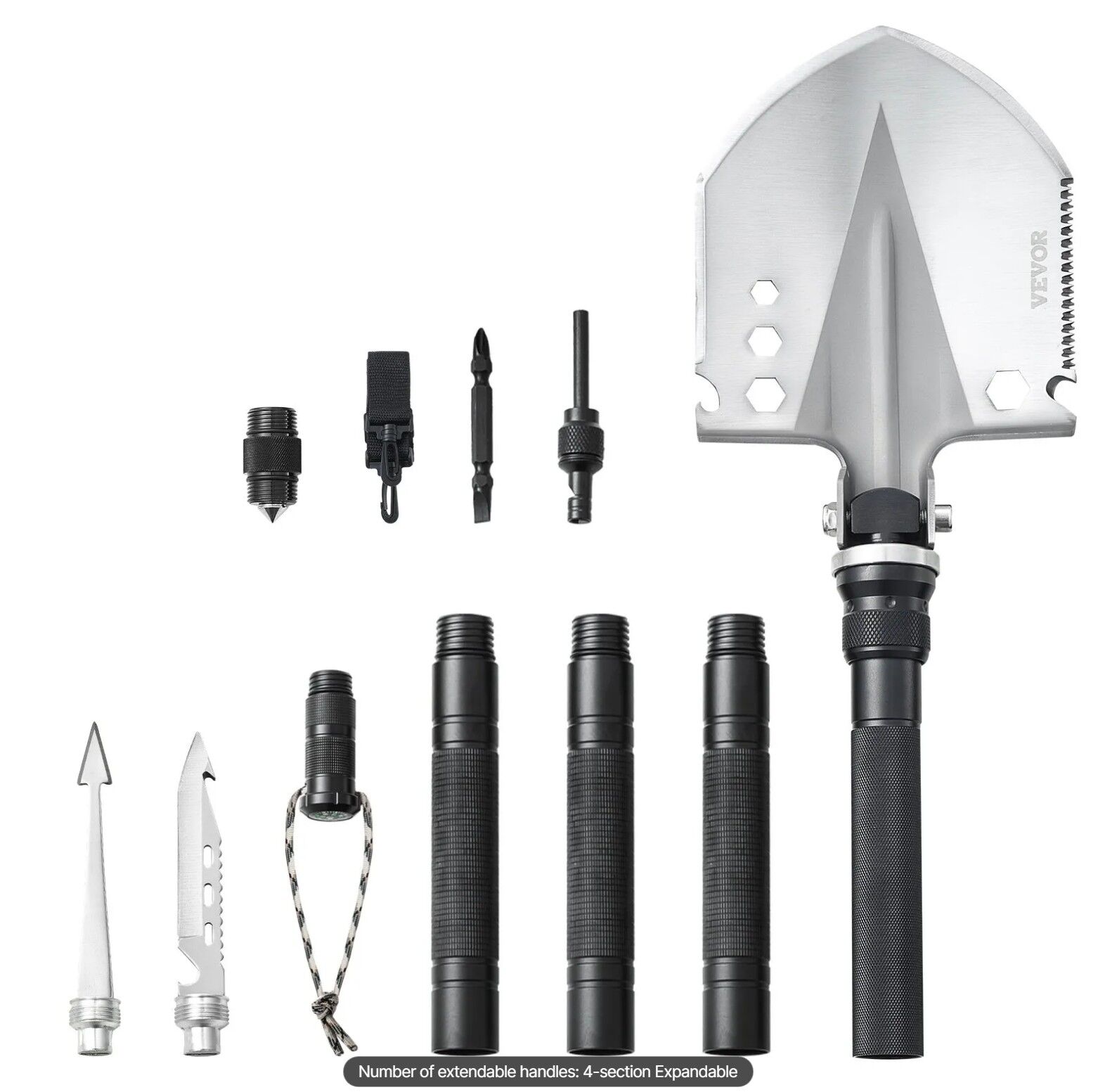 VEVOR 13'ü 1 Arada Katlanabilir Kamp Küreği, KAMP KÜREK