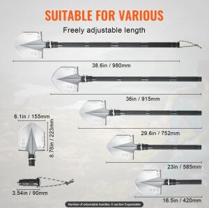 VEVOR 13'ü 1 Arada Katlanabilir Kamp Küreği, KAMP KÜREK