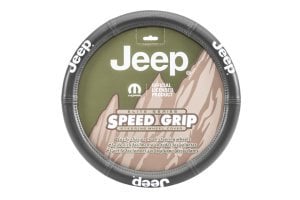 JEEP LOGOLU DİREKSİYON KILIFI DELİKLİ DERİ SİYAH