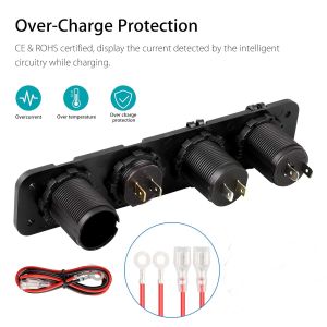 SOKET PANELİ 4'LÜ PANEL (1 AÇ-KAPA DĞME, 1 ÇİFTLİ USB GİRİŞ, 1 VOLTAJ GÖSTERGE, 1 12V ÇAKMAKLIK)