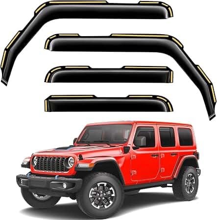 2018-2026 JEEP RUBICON JL 4 KAPI CAM RÜZGARLIK SETİ WEATHERTECH MARKA SİYAH