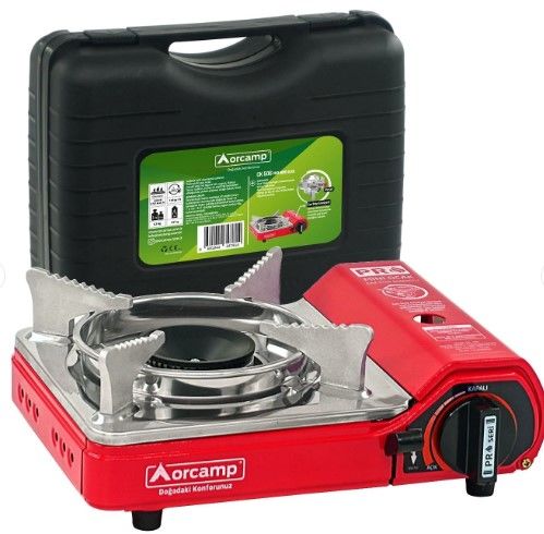 ORCAMP TEKLİ MİNİ PORTATİF OCAK, KIRMIZI