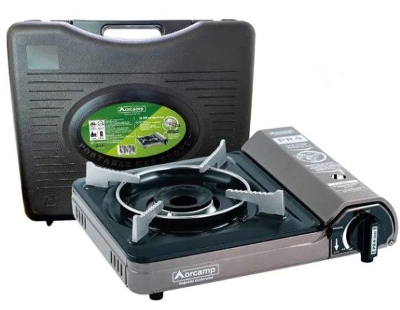 ORCAMP TEKLİ PORTATİF OCAK GAZ STOP EMNİYETLİ, GRİ