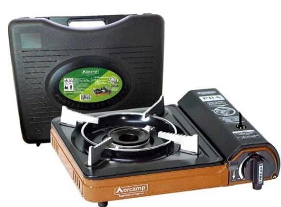 ORCAMP TEKLİ PORTATİF OCAK GAZ STOP EMNİYETLİ, TURUNCU