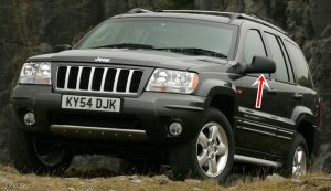 1999-2004 JEEP GRAND CHEROKEE WJ YAN DİKİZ AYNASI, YAN AYNA SOL TARAF ELLE KATLANIR TİP