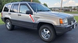 1993-1995 JEEP GRAND CHEROKEE ZJ YAN DİKİZ AYNASI, YAN AYNA SAĞ TARAF (ISITMALI)