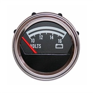5750278 JEEP CJ VOLTMETRE SAATİ - ŞARJ SAATİ PASLANMAZ KROM ÇERÇEVE
