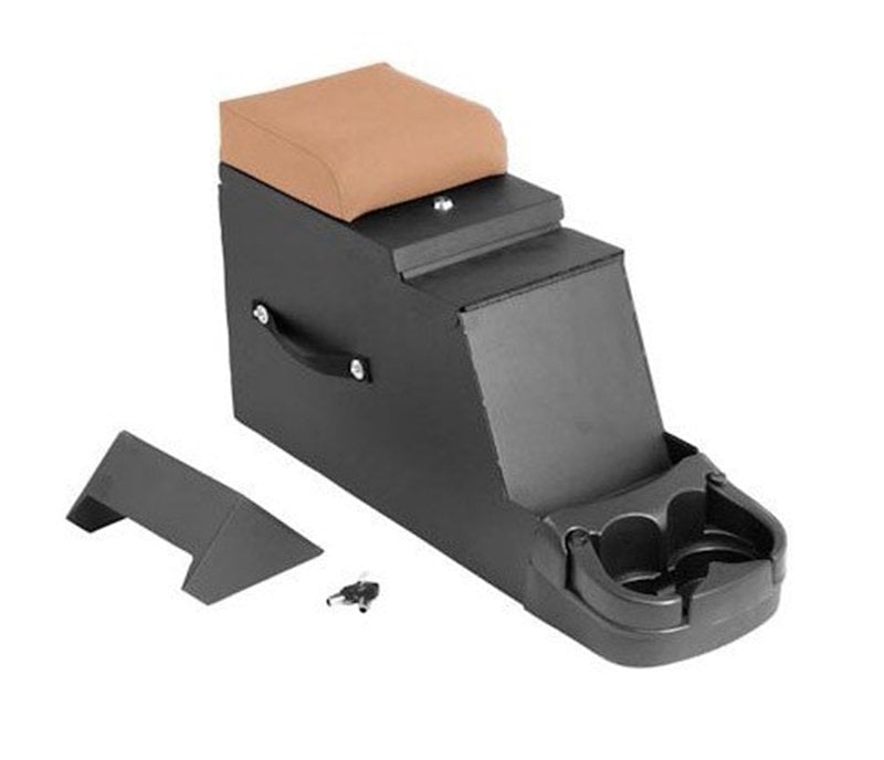 ARA KONSOL, ORTA KONSOL, KOL DAYAMA TEYP YUVALI, METAL GÖVDE, BEJ RENK 1976-1986 JEEP CJ VE 1987-1995 JEEP WRANGLER YJ