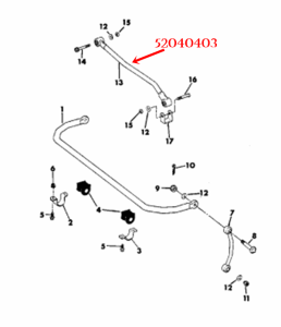 1987-1995 JEEP WRANGLER YJ ÖN TRACK BAR,