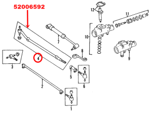 1991-2001 JEEP CHEROKEE XJ ÖN SAĞ UZUN ROTBAŞI, DİREKSİYON AMORTİSÖRÜ MONTAJ YERİ HAZIR