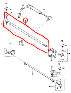 1987-1990 JEEP WRANGLER YJ ROTBAŞI, SAĞ UZUN ROTBAŞI