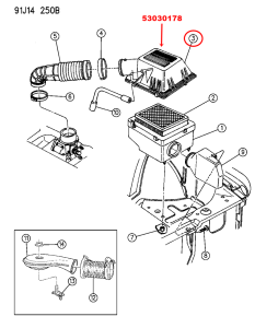 1993-1998 JEEP GRAND CHEROKEE ZJ HAVA FİLTRESİ ÜST KAPAK