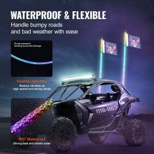 VEVOR LED AYDINLATMALI TRAIL BAYRAK İKİLİ SET 122CM