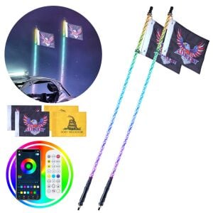 VEVOR LED AYDINLATMALI TRAIL BAYRAK İKİLİ SET 122CM
