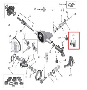 1976-1986 JEEP CJ ÖN ROTİL SETİ, ÖN ALT-ÜST TAKIM TEK TARAF