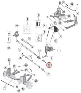 1991-2006 JEEP CHEROKEE XJ - GRAND CHEROKEE ZJ - WRANGLER YJ/TJ ROTBAŞI, PİTMAN KOLUNA BAĞLANAN ROTBAŞI