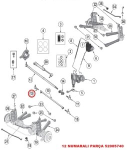 1991-2006 JEEP CHEROKEE XJ - GRAND CHEROKEE ZJ - WRANGLER YJ/TJ ROTBAŞI, ROTBAŞI ÖN ALT, SAĞ, KISA ROTBAŞI