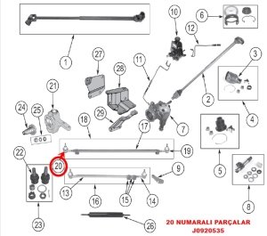 1941-1986 JEEP CJ SERİ VE WİLLYS SAĞ KISA ROTBAŞI, CJ ROTBAŞI, WILLYS ROTBAŞI, (1 ADET)