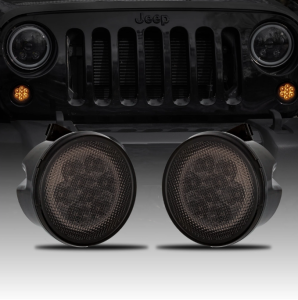QUAKE SMOKED LED PARK VE SİNYAL LAMBASI  ÖN FAR ALTI JEEP WRANGLER JK 07-18