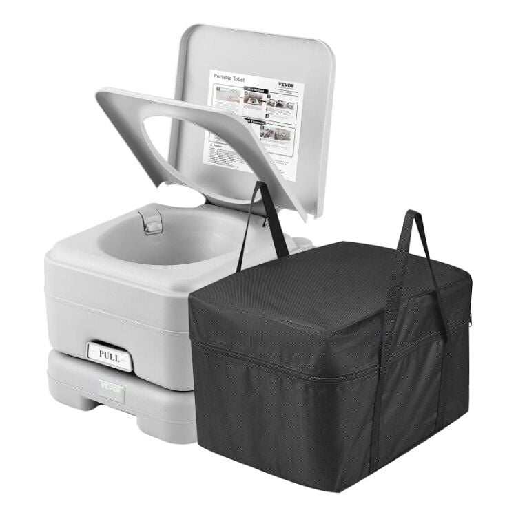 VEVOR TAŞINABİLİR KAMP TUVALETİ, 12 LİTRE ATIK TANKI VE 12 LİTRE TEMİZ SU TANKI