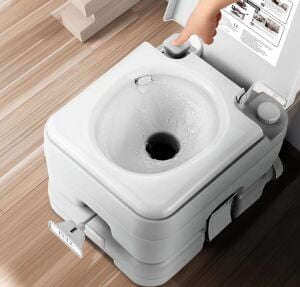 VEVOR TAŞINABİLİR KAMP TUVALETİ, 12 LİTRE ATIK TANKI VE 12 LİTRE TEMİZ SU TANKI